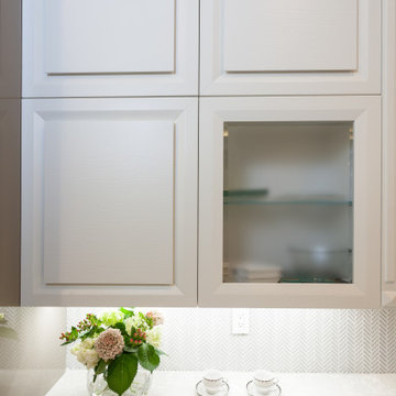 Modern & Traditional White & Taupe high gloss and solid wood Italian Kitchen