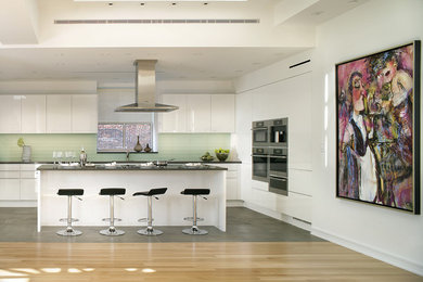 Example of a trendy kitchen design in New York