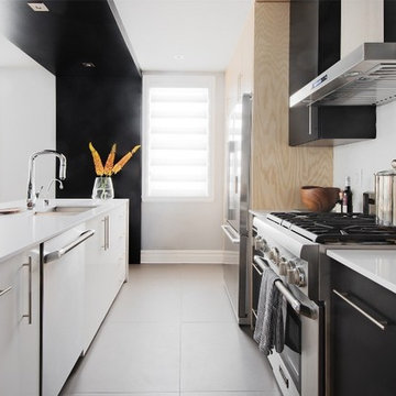 Modern Black and white kitchen, Cuisine moderne noir et blanc