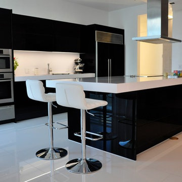 Modern Black and White Kitchen