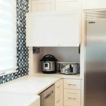 Modern Blue & White Kitchen and Laundry