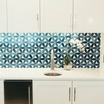 Modern Blue & White Kitchen and Laundry