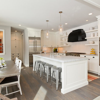 Example of a trendy kitchen design in Minneapolis with stainless steel appliances