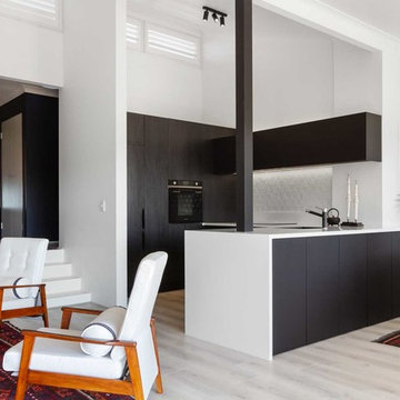 Modern Eclectic Black & White Kitchen