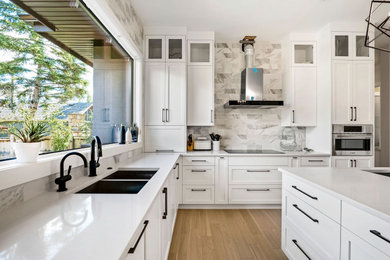 Example of a minimalist kitchen design in Calgary