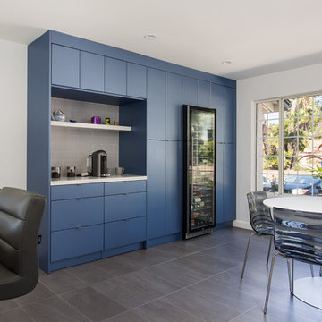 Modern flat blue cabinets in Granada Hills