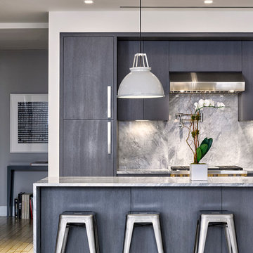 Modern Flatiron Loft Renovation - Custom Gray Kitchen