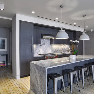 Modern Flatiron Loft Renovation - Custom Gray Kitchen