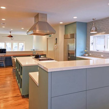 Modern frameless painted cabinetry in Highland Park