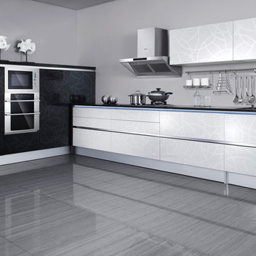 Modern Geometric Design PVC Kitchen Cabinet OP10-X100