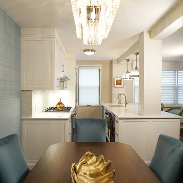 Modern Glam Dining / Open Kitchen with Custom Finishes
