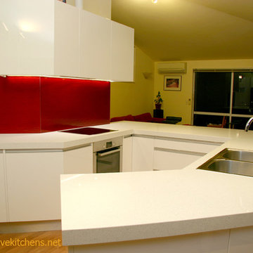 Modern gloss white kitchen renovation, Hillsborough, Auckland, 2012