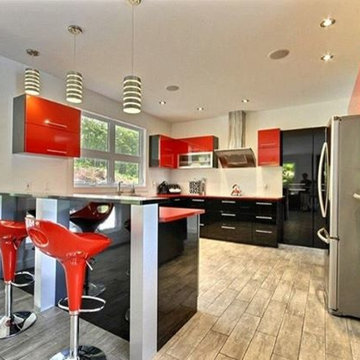 Modern Glossy Red & Black