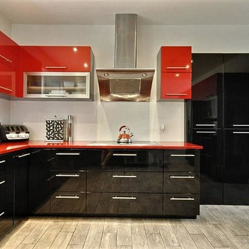 Modern Glossy Red & Black