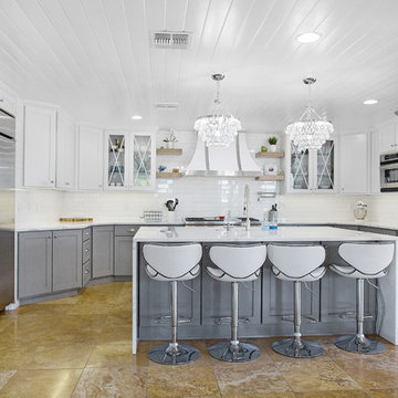 Modern Gray and White Kitchen