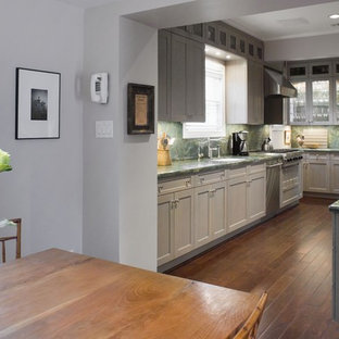 Houzz Kitchens White Top Cabinets Grey Bottoms