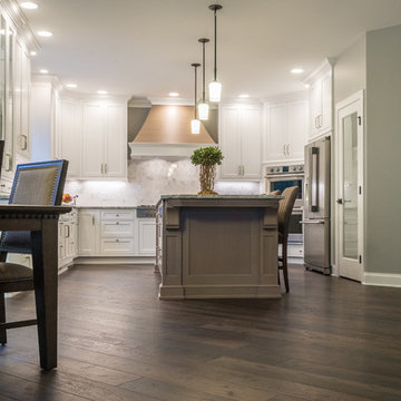 Modern Home with Wide Plank Dark Brown Hickory Hardwood Flooring