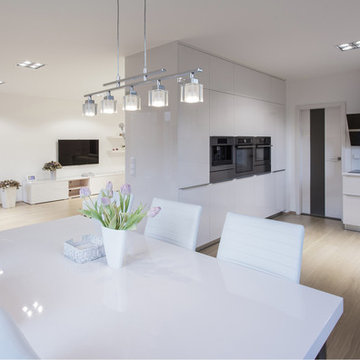 Modern interior with white lacquer