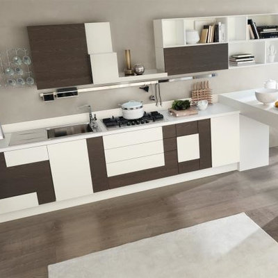 Mid-sized minimalist kitchen photo in New York