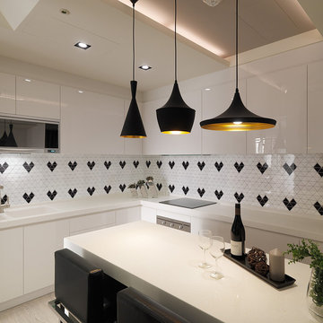 Modern Kitchen Backsplash Triangular Porcelain Mosaic Tile