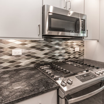 Modern Kitchen, bath and flooring remodel-Arlington Heights, IL.