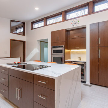 Modern Kitchen Design with slab door cabinetry
