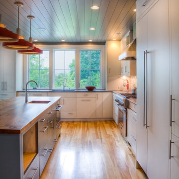 Modern kitchen in historic Vermont home