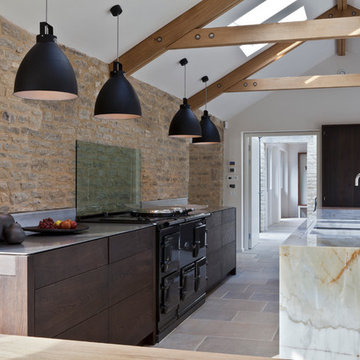 Modern Kitchen in Rustic Barn, England