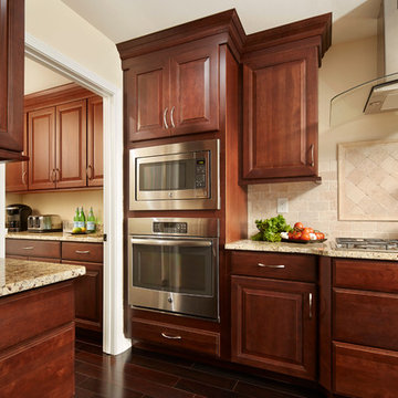 Modern Kitchen Renovation Featuring Cherry Wood Cabinetry