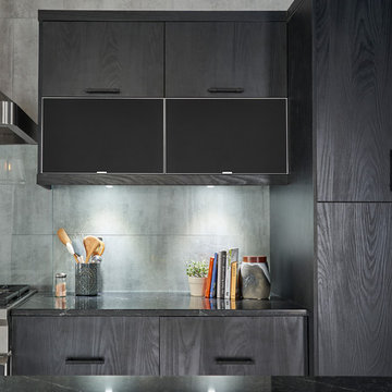 Modern Kitchen with ArchiCrete and Charred Textured Melamine Finishes