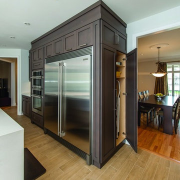 Modern Kitchen with Brown Cabinetry
