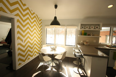 Modern Kitchen with Chevron Accent Wall