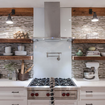 Modern Kitchen with Reclaimed Wood Walls and Floors