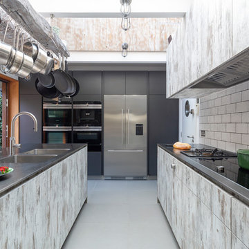 Modern Kitchen with Vintage Door Finish