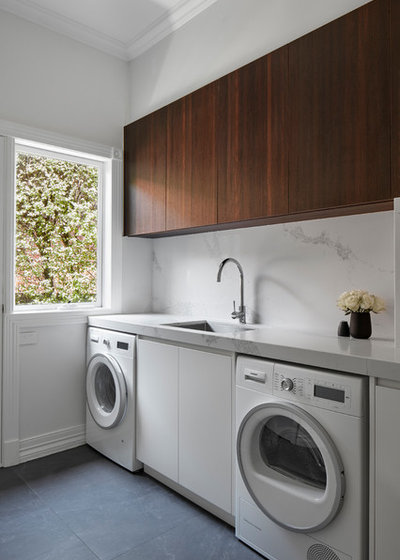 Contemporary Laundry Room by smarterBATHROOMS+