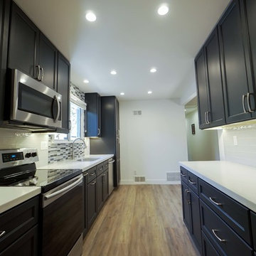 modern multiple kitchen and room remodeling