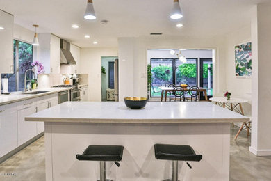 Modern, Open Kitchen & Living Room