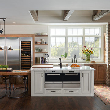 Modern Rustic/Farmhouse Kitchen with lots of natural light and Sub-Zero and Wolf