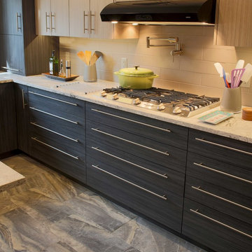 Modern slab door Roucke HD Textured cabinetry.