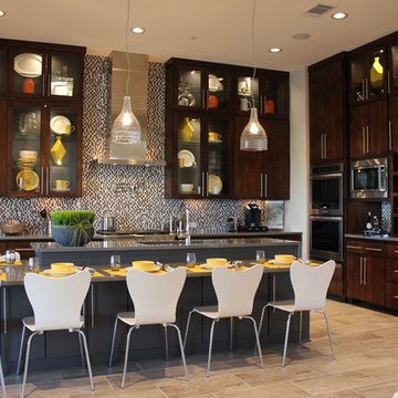 Modern Slab Flat Panel Cabinet Door Kitchen by Burrows Cabinets