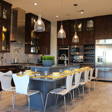 Modern Slab Flat Panel Cabinet Door Kitchen by Burrows Cabinets