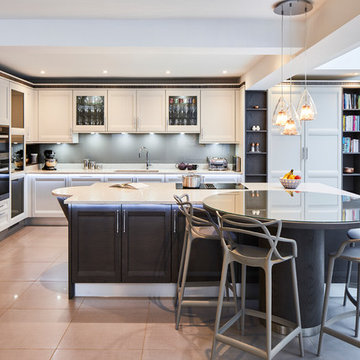 Modern stained oak and grey kitchen