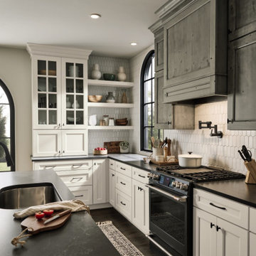Modern Traditional Kitchen Design w/ Open Pantry