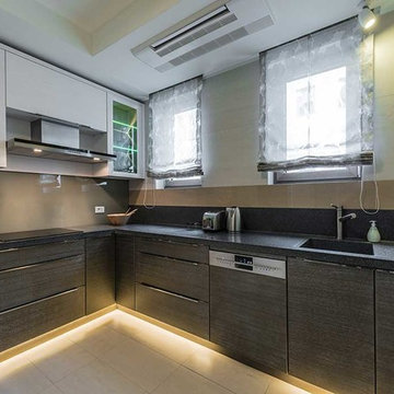 Modern Underlit Grey and White Kitchen