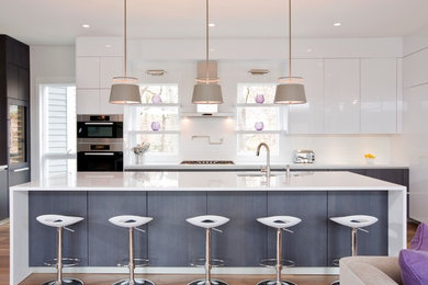 Photo of a contemporary kitchen in Miami.