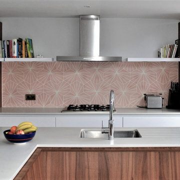 Modern White & Walnut Kitchen