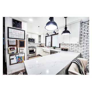 Modern White Brick Kitchen - Contemporary - Kitchen - Seattle - by ...