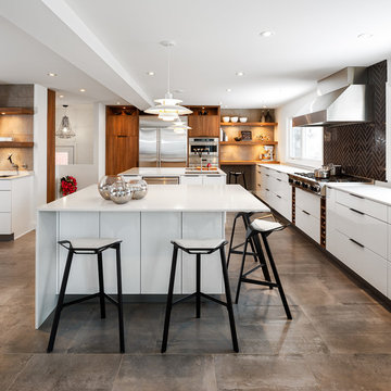 Modern White Kitchen by Astro Design. Ottawa