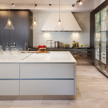 Modern White Sea Glass Kitchen Countertops