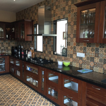 Modular Kitchen in Teak wood by Hoop Pine